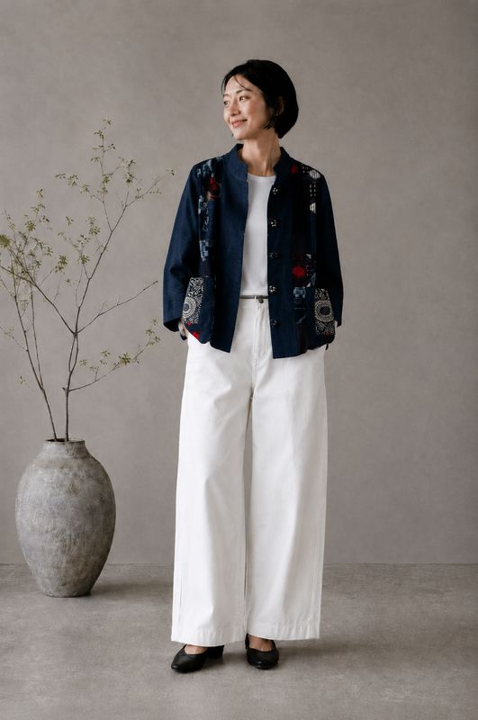 Vintage Kasuri Patchwork Jacket