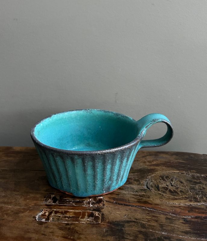 Turquoise Soup Mug  - Mashiko Ware