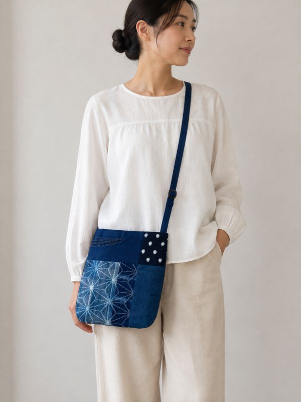 Giemon Indigo Patchwork Crossbody Bag