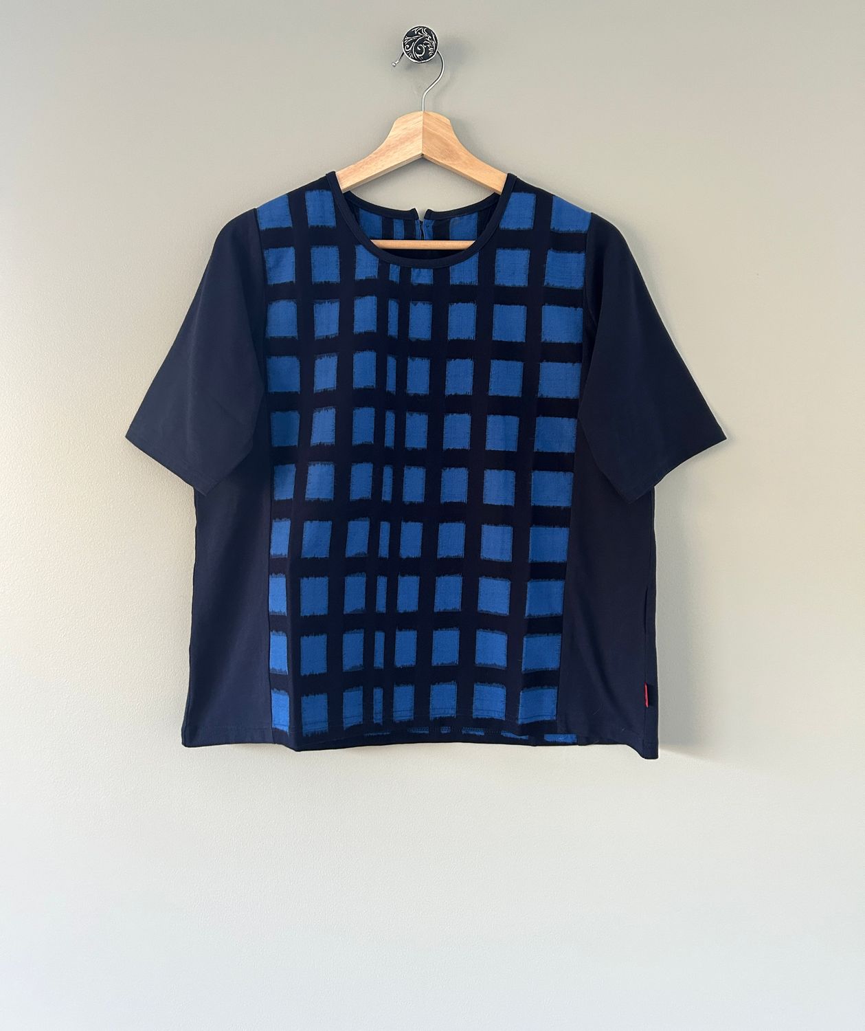 Giemon Kurume Kasuri Cotton Panel Tee