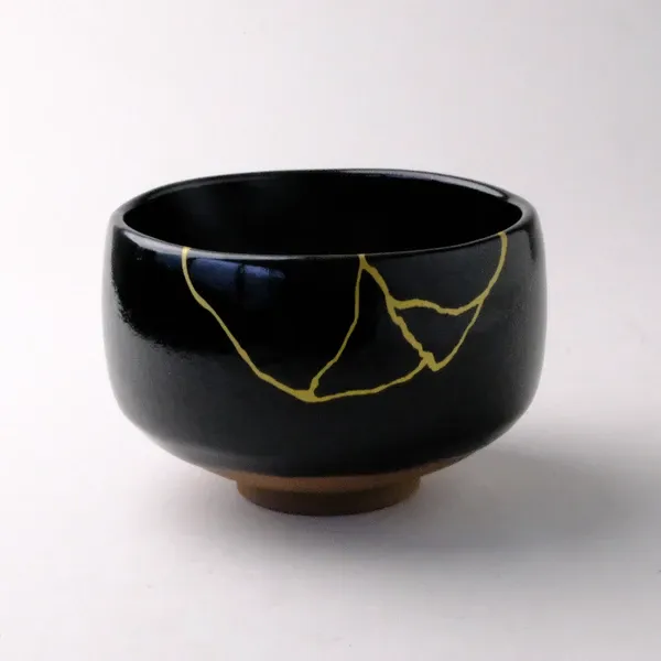 Midnight Kintsugi-Inspired Matcha Bowl