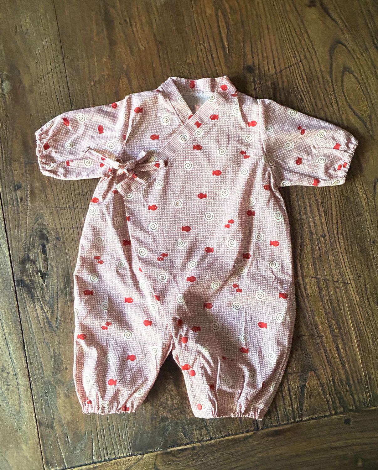 Japanese Jinbei  Style Baby Romper - Goldfish/Red/70 cm