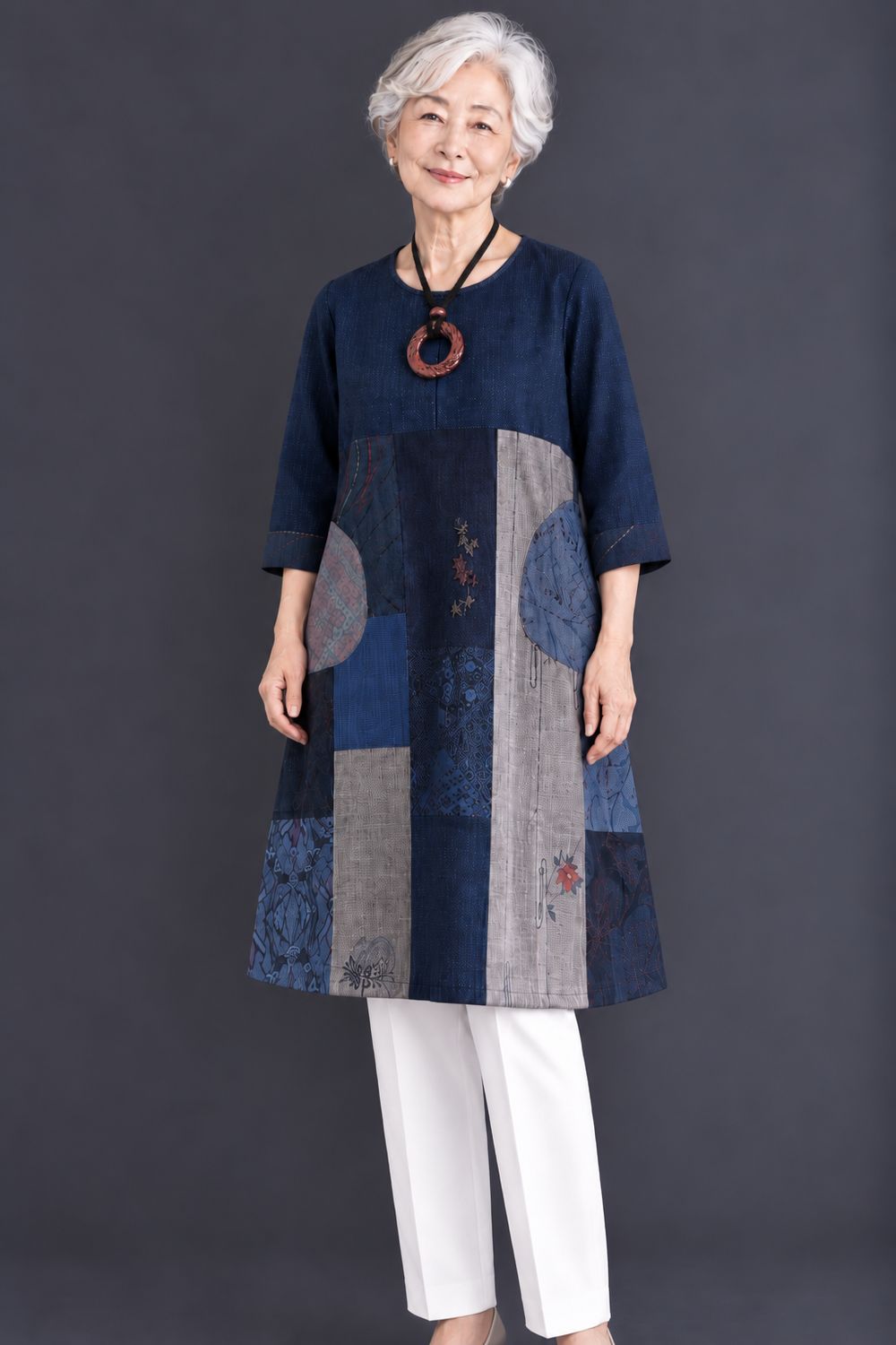 Upcycled Oshima Silk Patchwork Tunic/Dress