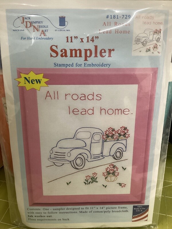 All Roads Lead Home 11”x 14” Sampler