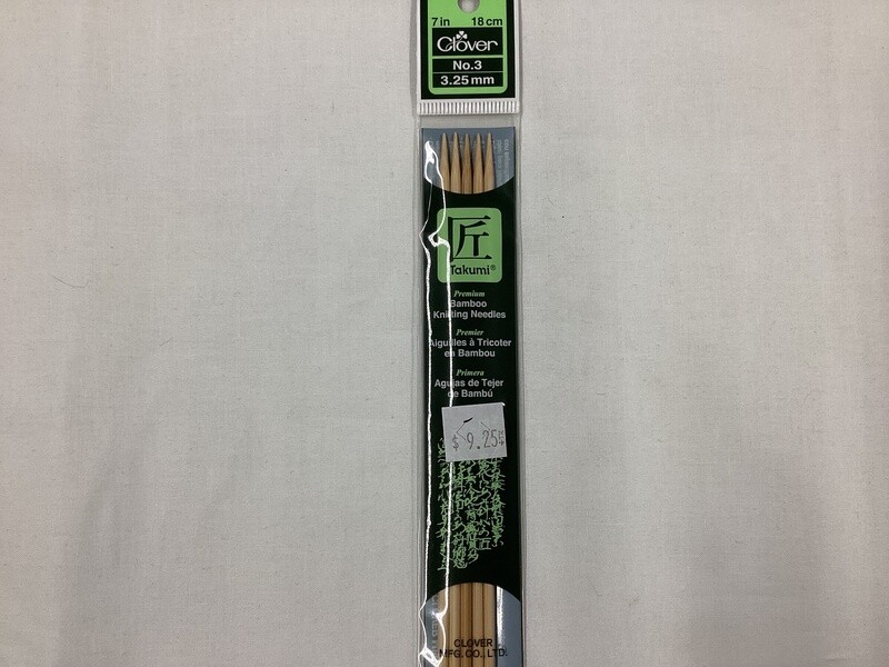 Clover #3015/3 Us size 3/7 inches bamboo knitting needles