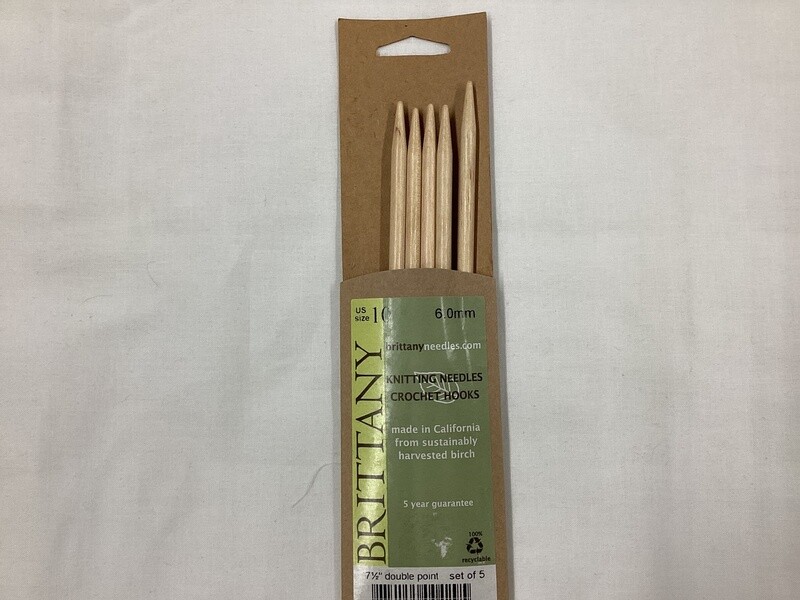 Brittany US size 10/7 1/2” Double Point Knitting Needles