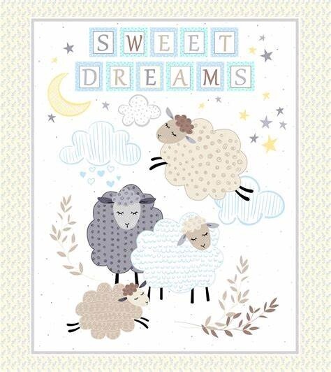 Kanvas Sweet Dreams Flannel Panel White 12491F-09
