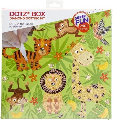 Diamond Art Box Kit 11"X11"-DOTZ In The Jungle -DBX027
