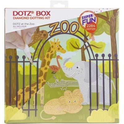Diamond Art Box Craft Kit 11"X11" - DOTZ At The Zoo (DBX025)