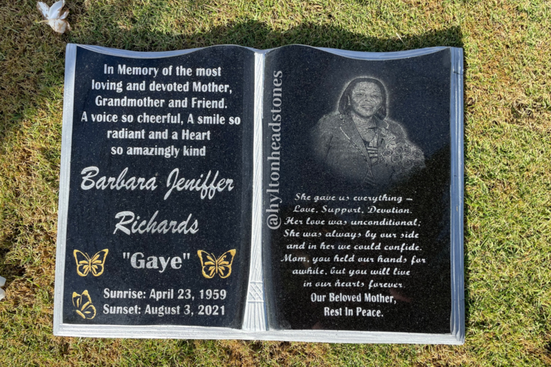 Curved granite Bible With Lasor Photo