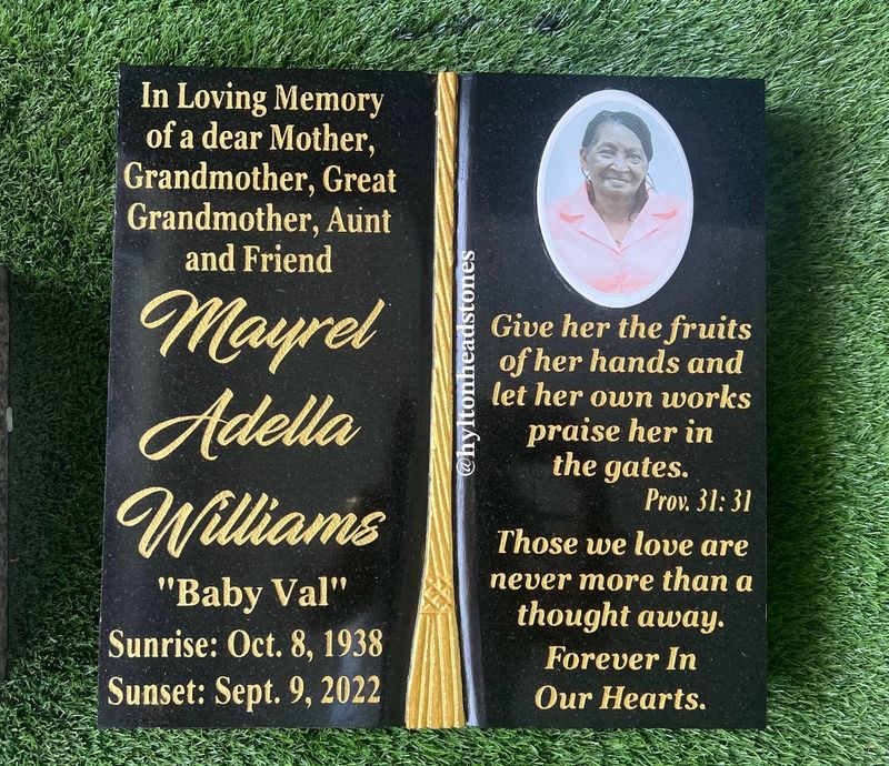 18”x18” Granite Bible with 4”x6” Photo