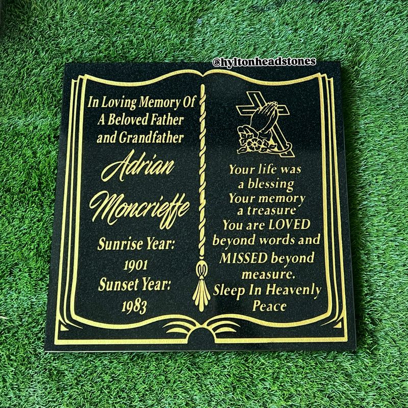 &quot;18x18&quot; Granite plaque With Bible Design