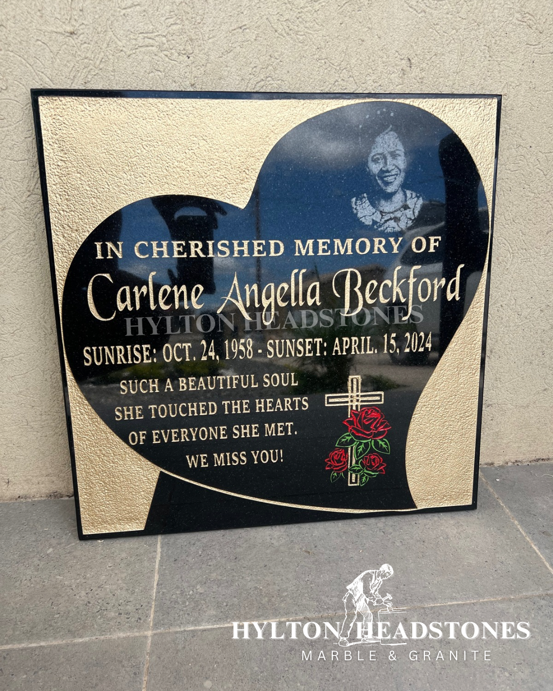 &quot;24x24&quot; Granite Plaque With Laser Photo