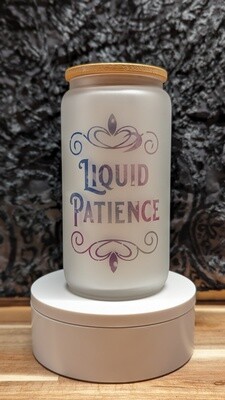 Liquid Patience - glass can w/ bamboo lid &
