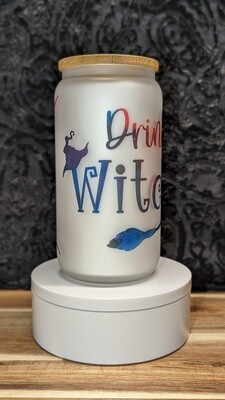 Drink Up Witches Glass Can w/ bamboo lid