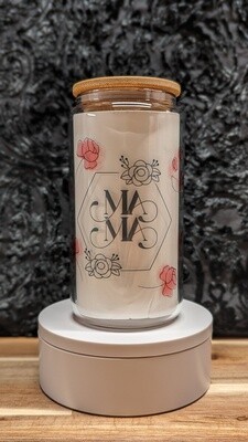 Mama & Roses Glass Can w/ bamboo lid
