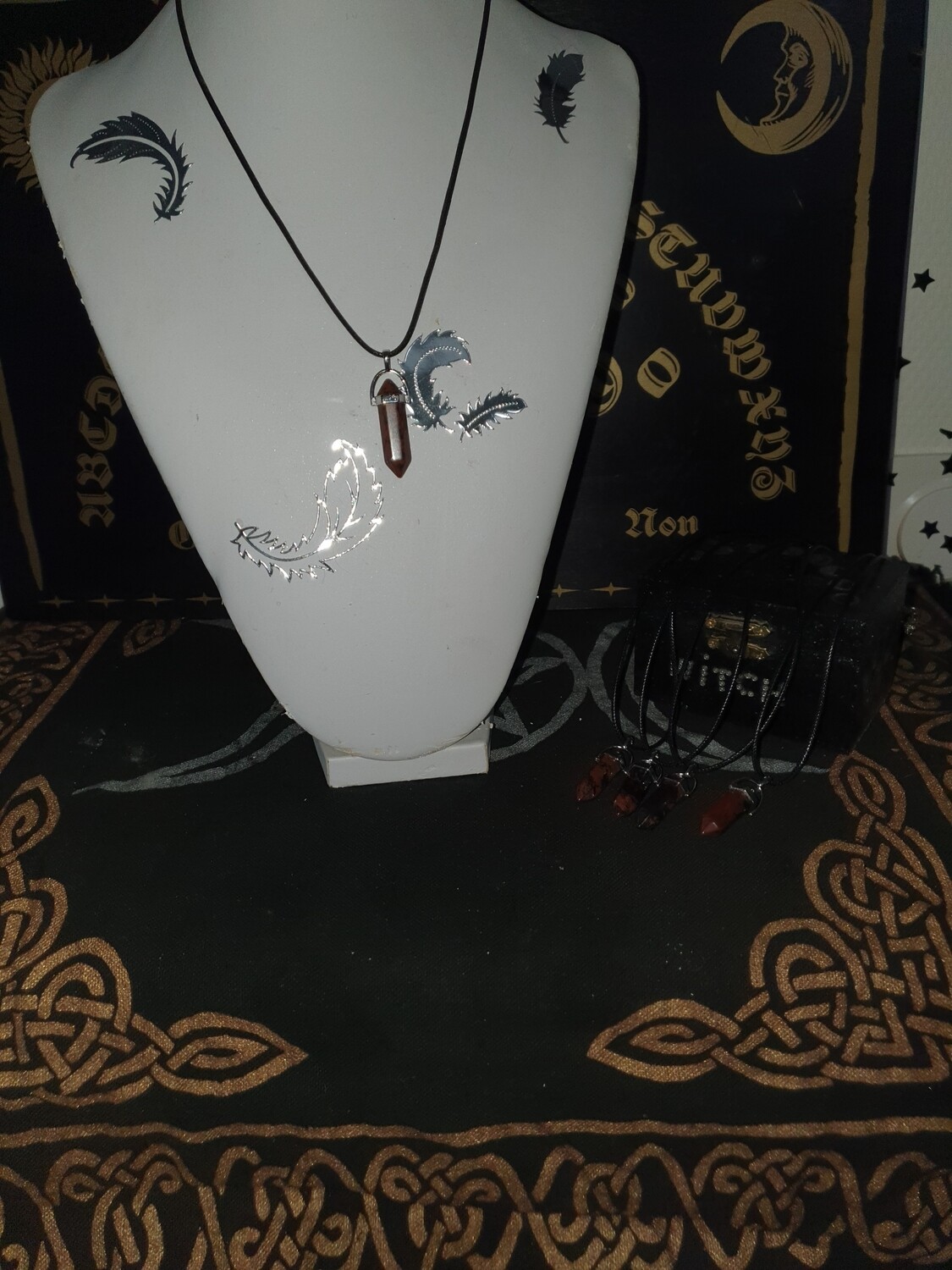 pendentif obsidienne acajou