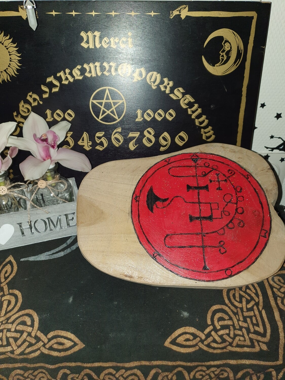 Planche d autel consacrée avec sceau d invocation de Asmoday