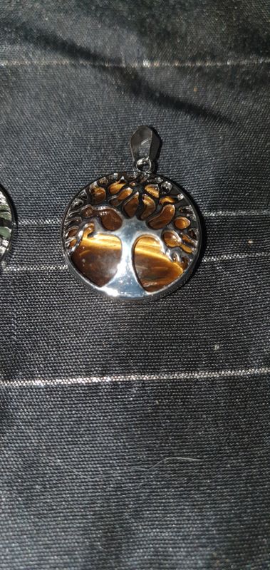 Pendentif arbre de vie et œil de tigre