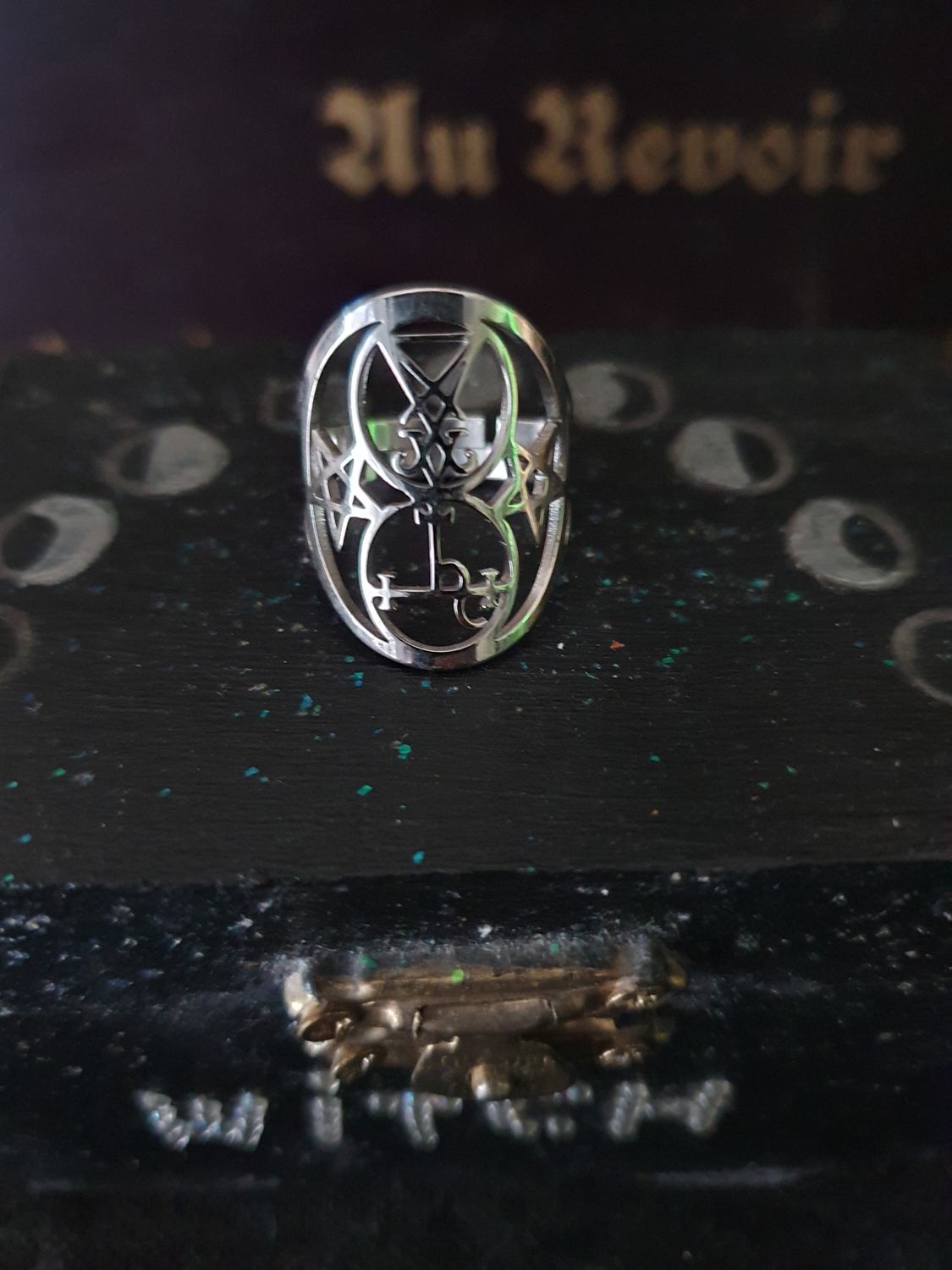 Bague lilith et lucifer acier inoxydable réglable 