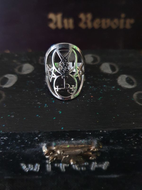 Bague lilith et lucifer acier inoxydable réglable 