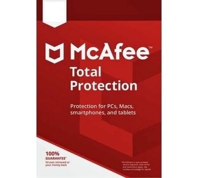 McAfee Total Protection
1 Dispositivo 1anno Licenza McAfee 