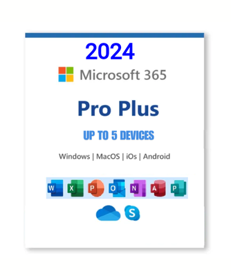 Microsoft Office 365 Pro Plus 2024 5 Utenti PC MAC a VITA