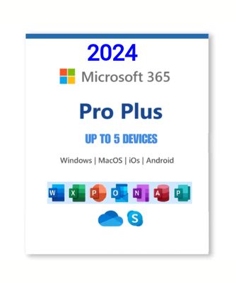 Microsoft Office 365 Pro Plus 2024 5 Utenti PC MAC