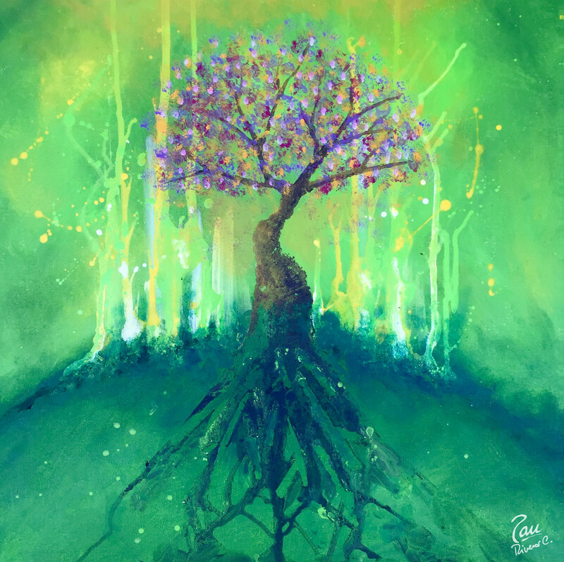 Ancestral Tree Costa Rica Art - 12 x 12&quot;