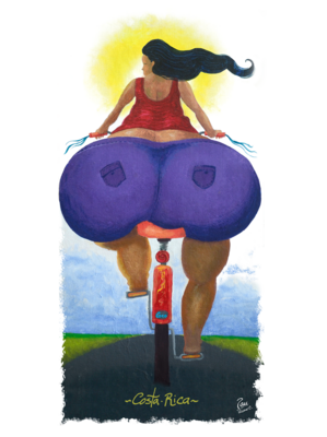 Big girl on bike - 12 x 16"