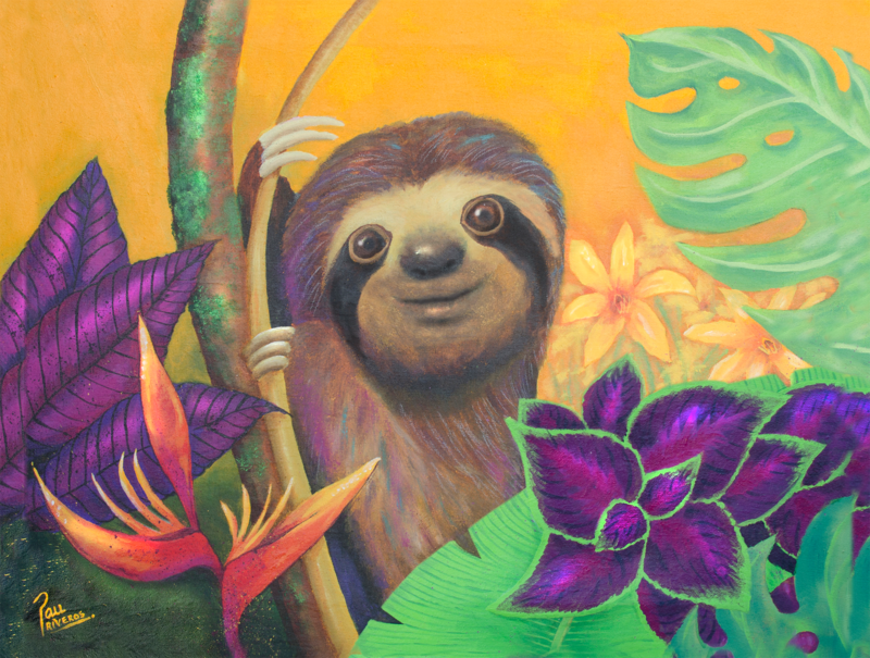 Jungle Sloth - 12 x 16&quot;