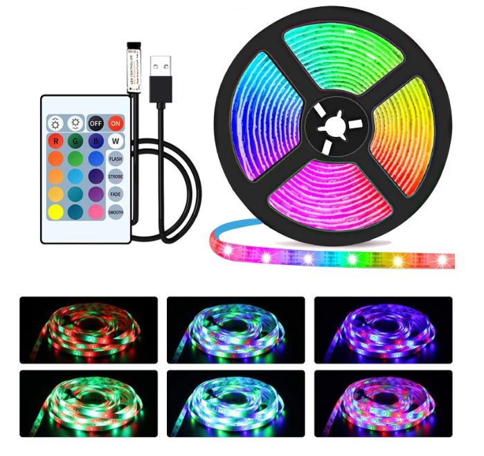 LED Strip Light RGB 2835 Bluetooth Control USB Flexible Light 5V Ribbon Diode for Holiday Room