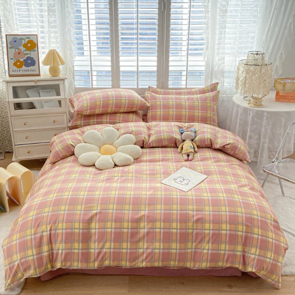 Plaid Retro Bedding Set