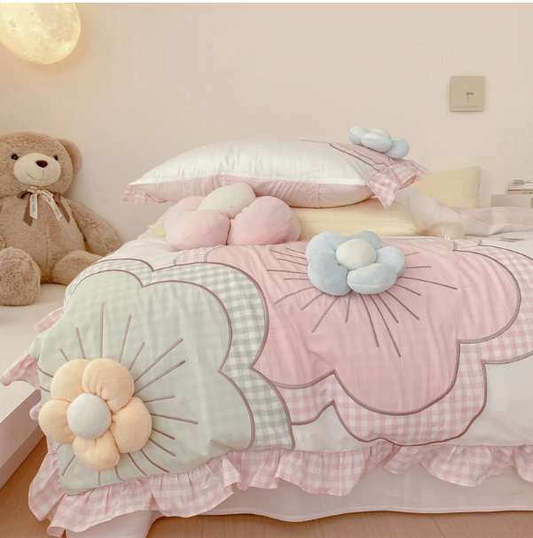 3D Flower Print Bedding Set