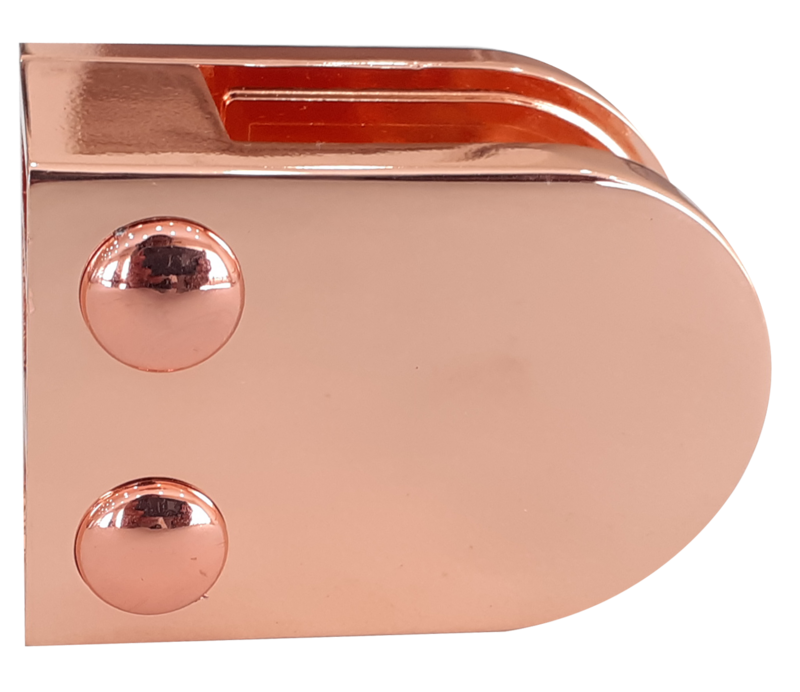 Rose Gold Glass Clamp for 10mm Glass - Flat Backed