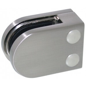 Satin Polished 316 Grade Stainless Steel Glass Clamp for 10mm Glass - Flat Backed