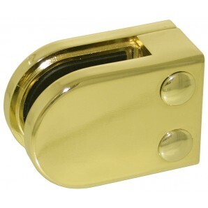 Brass Plated Glass Clamp for 10mm Glass - Flat Backed