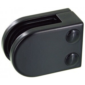 Black Glass Clamp for 10mm Glass - Flat Backed