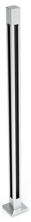 Aluminium 90D Post for 10 - 11.52mm Glass