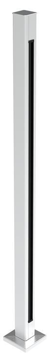 Aluminium Mid Post for 10 - 11.52mm Glass