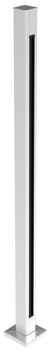 Aluminium End Post for 10 - 11.52mm Glass