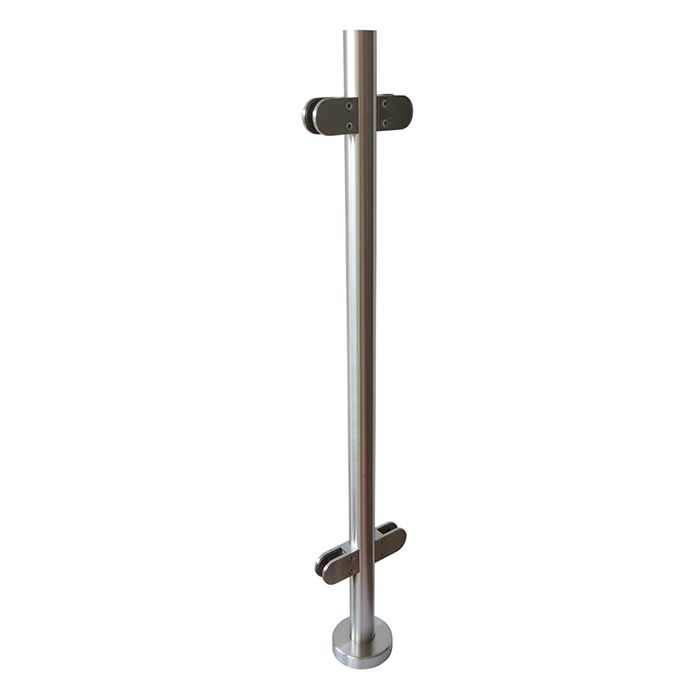 48.3mm Ready-Made Glass Balustrade Mid Post 316 Grade Satin Finish