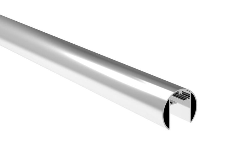Satin Anodised 42.4mm Round Aluminium Slotted Tube (3 Metre Length)