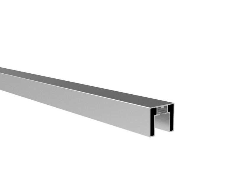Satin Anodised 40 x 35mm Square Aluminium Slotted Tube (3 Metre Length)