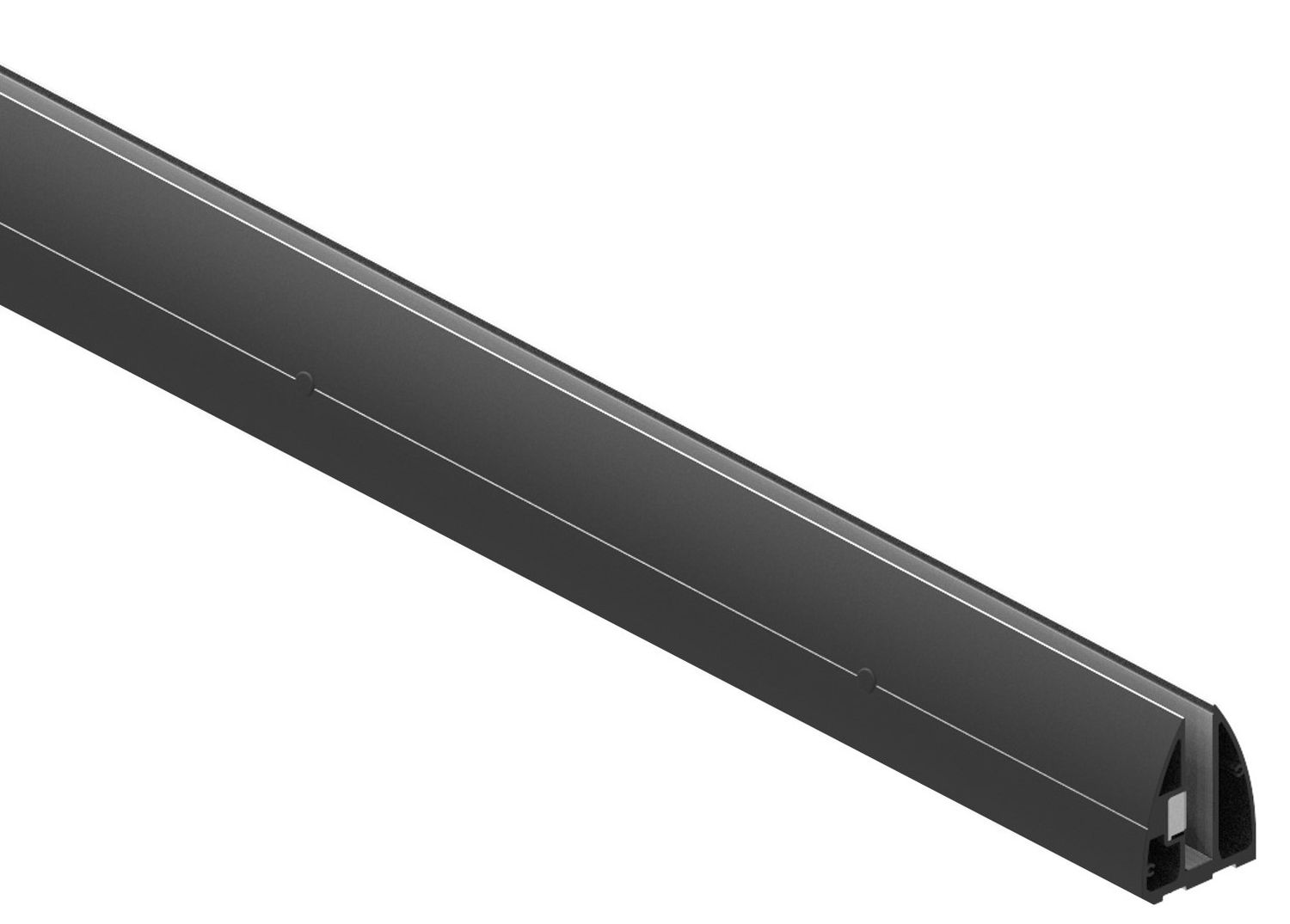 Black Glass Balustrade Channel for Parapet Wall (10-12mm Glass) Non-Structural 3 Metre