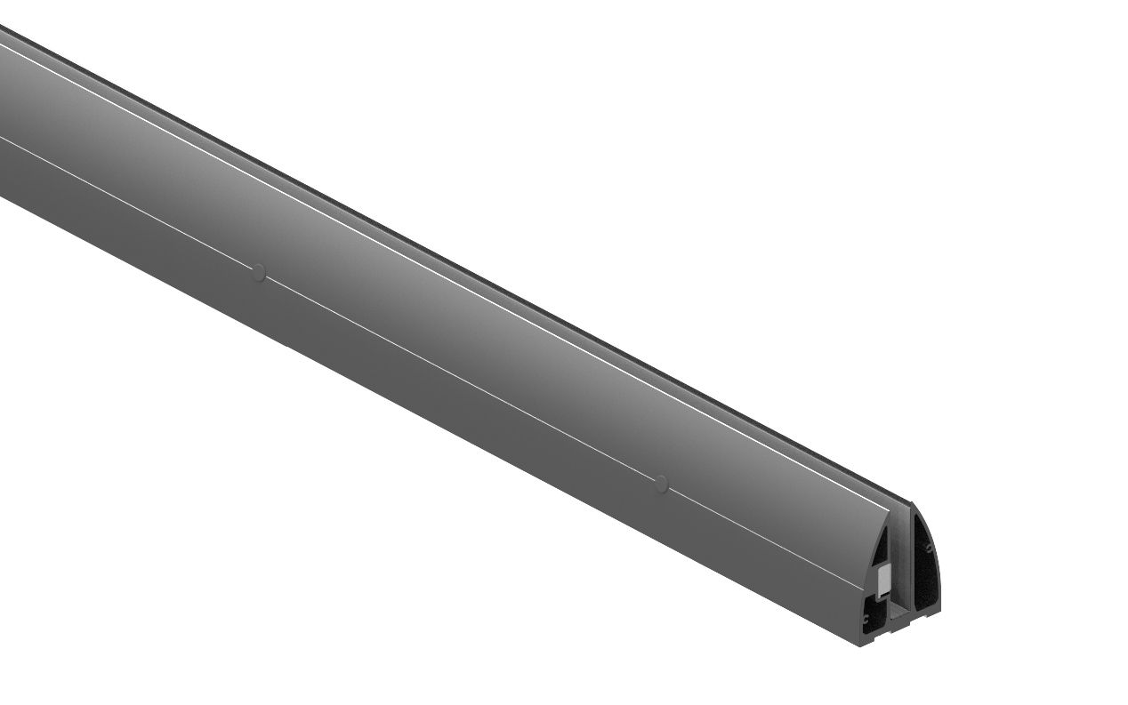 Anthracite Grey Glass Balustrade Channel for Parapet Wall (10-12mm Glass) Non-Structural 3 Metre