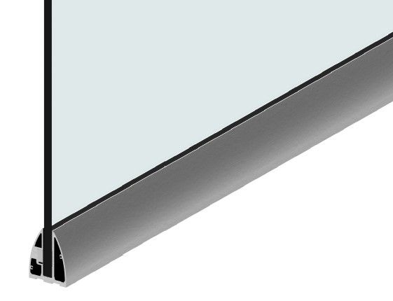 Satin Anodised Glass Balustrade Channel for Parapet Wall (10-12mm Glass) Non-Structural 3 Metre
