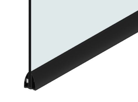 Black Glass Balustrade Channel for Parapet Wall (10-12mm Glass) Non-Structural 3 Metre
