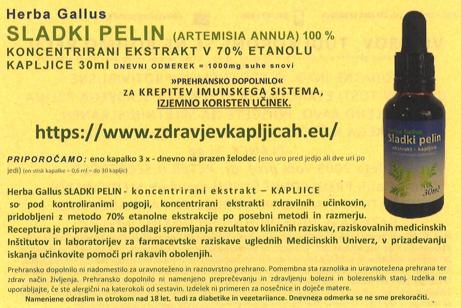 Sladki pelin - koncentriran ekstrakt