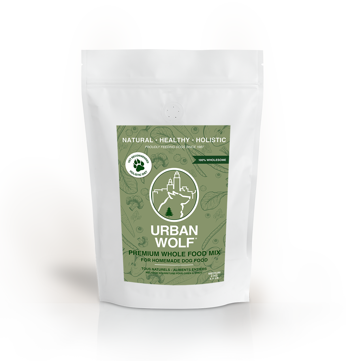 Urban Wolf Premium Whole Food Mix MEDIUM 2kg - 4.4lbs